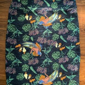 LuLaRoe Cassie Pencil Skirt with Birds (2XL)